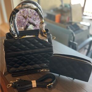 👜NWOT🖤 Boutique quilted bag and wallet combo 👜🖤